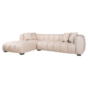 215518 - Sofa Novaro cream tweed lounge left fire retardant