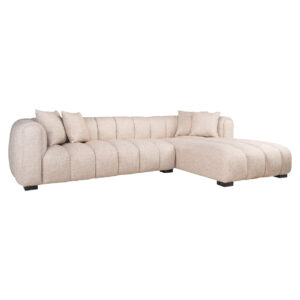 215519 - Sofa Novaro cream tweed lounge right fire retardant