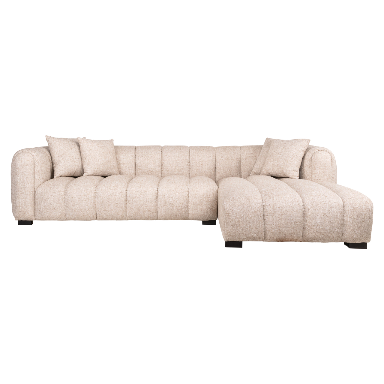 215519 - Sofa Novaro cream tweed lounge right fire retardant
