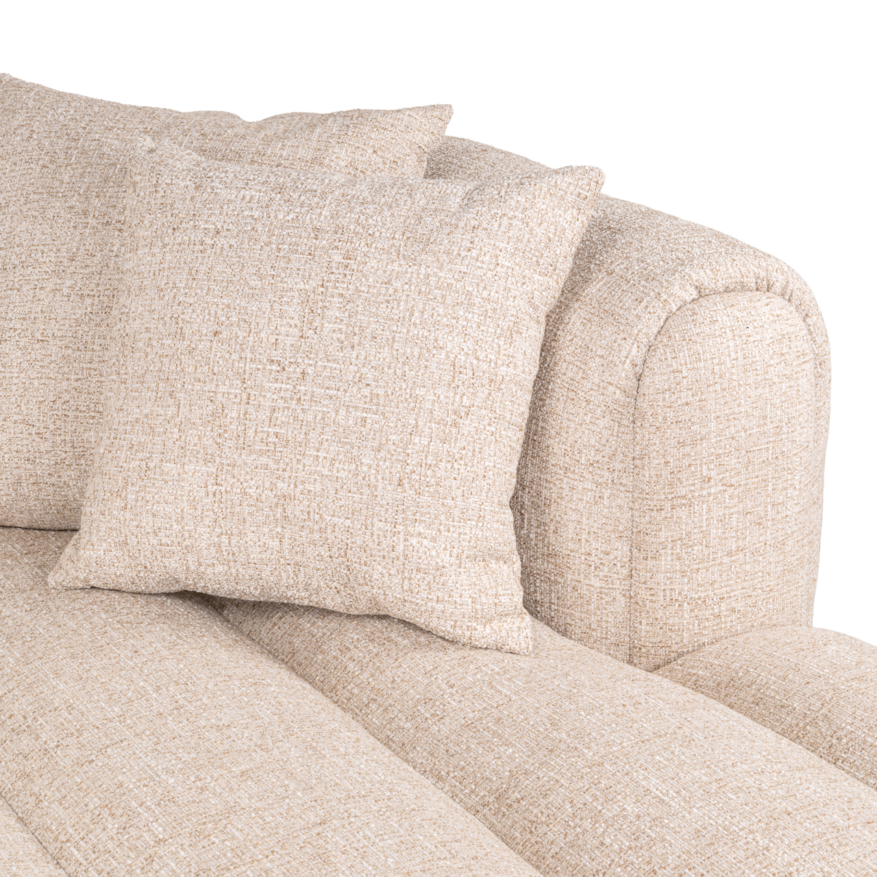 215519 - Sofa Novaro cream tweed lounge right fire retardant