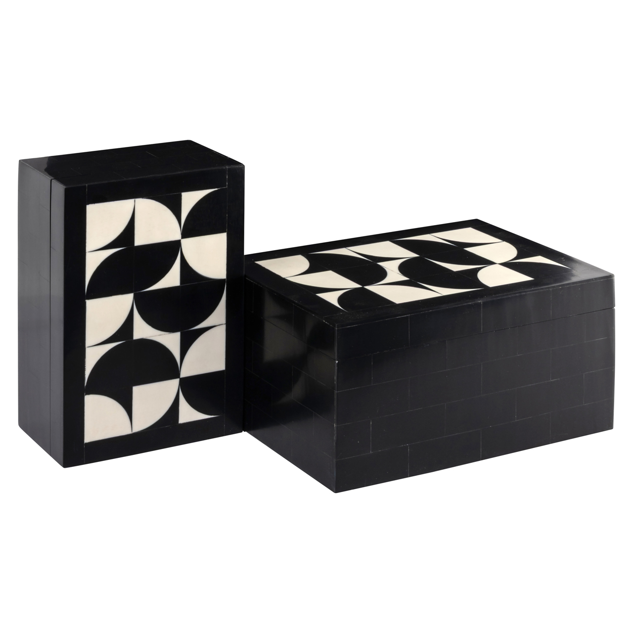 215802 - Storage box Rae black/white (Set of 2)