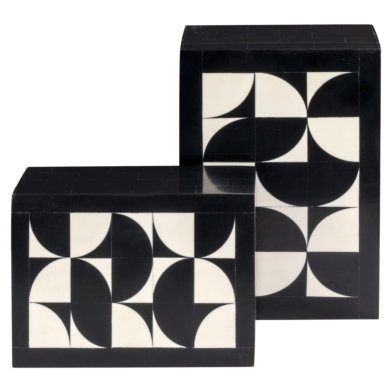 215802 - Storage box Rae black/white (Set of 2)