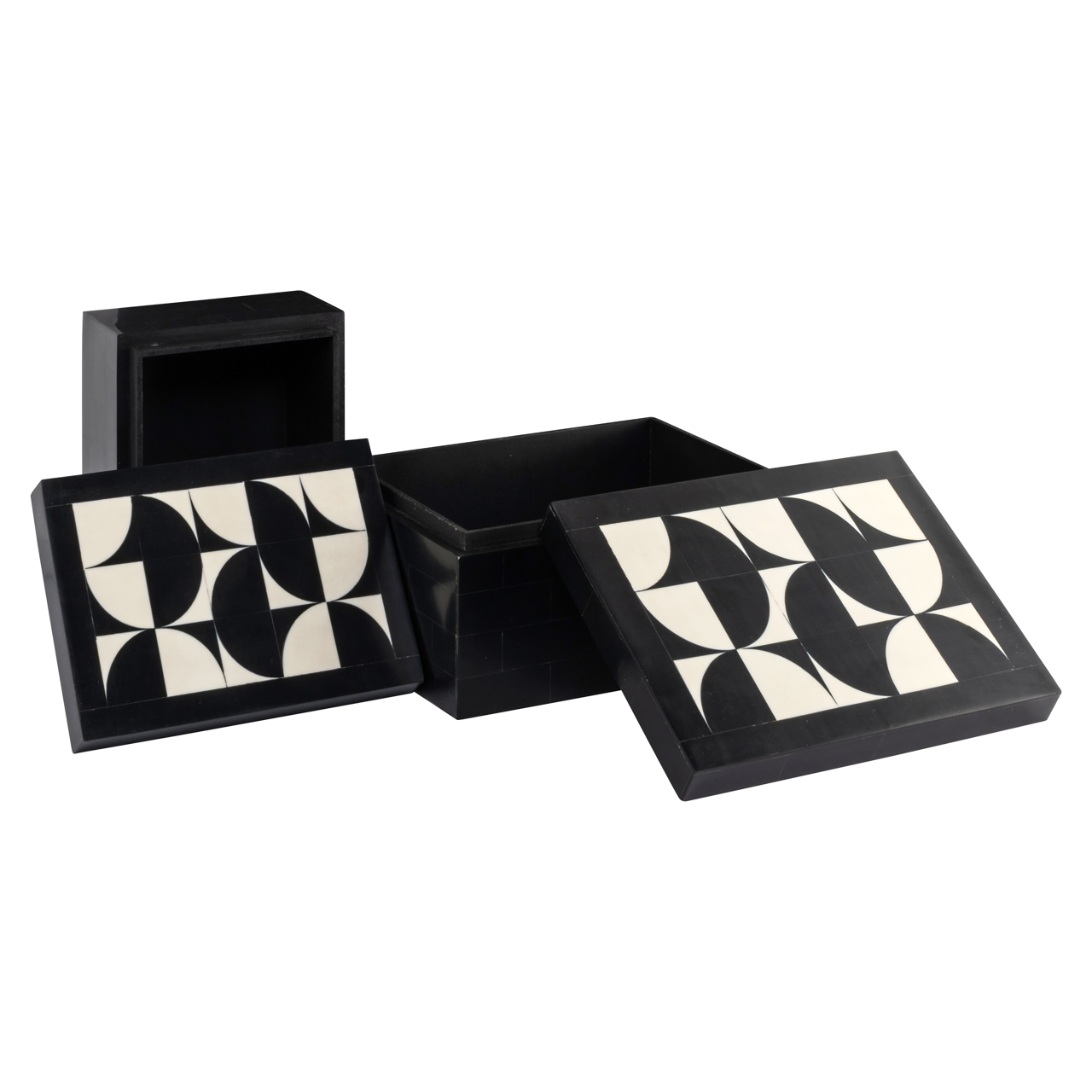 215802 - Storage box Rae black/white (Set of 2)