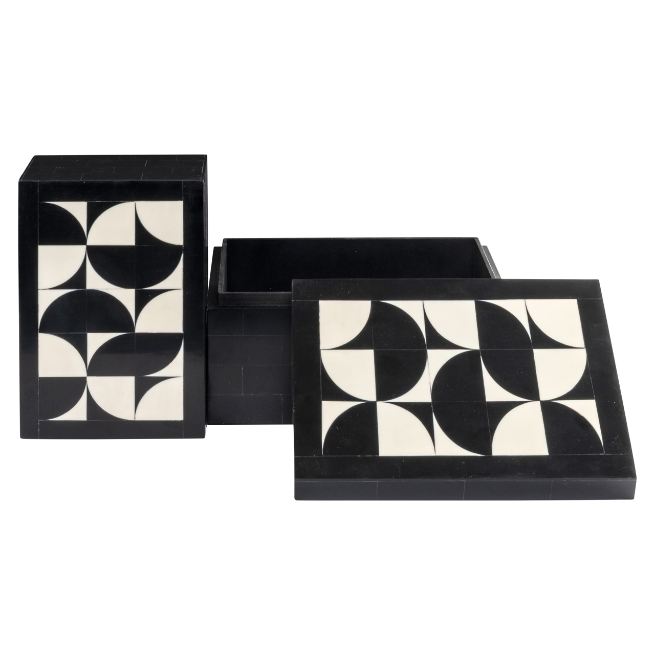 215802 - Storage box Rae black/white (Set of 2)
