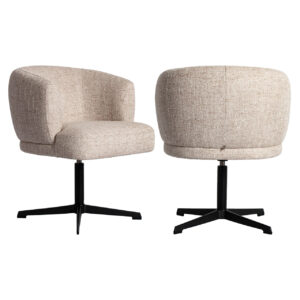 216016 - Dining chair Dinan cream tweed fire retardant - swivel