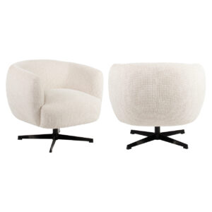 216055 - Lounge chair Estelle beige blockweave swivel