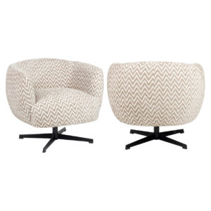 216056 - Lounge chair Estelle sand chevron swivel