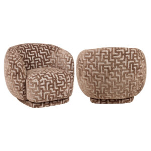 216058 - Lounge chair Negreslo brown labyrinth swivel