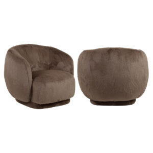 216059 - Lounge chair Negreslo brown fluffy swivel