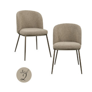 216093 - Dining chair Elvi mocca chunky fire retardant (Set of 2)