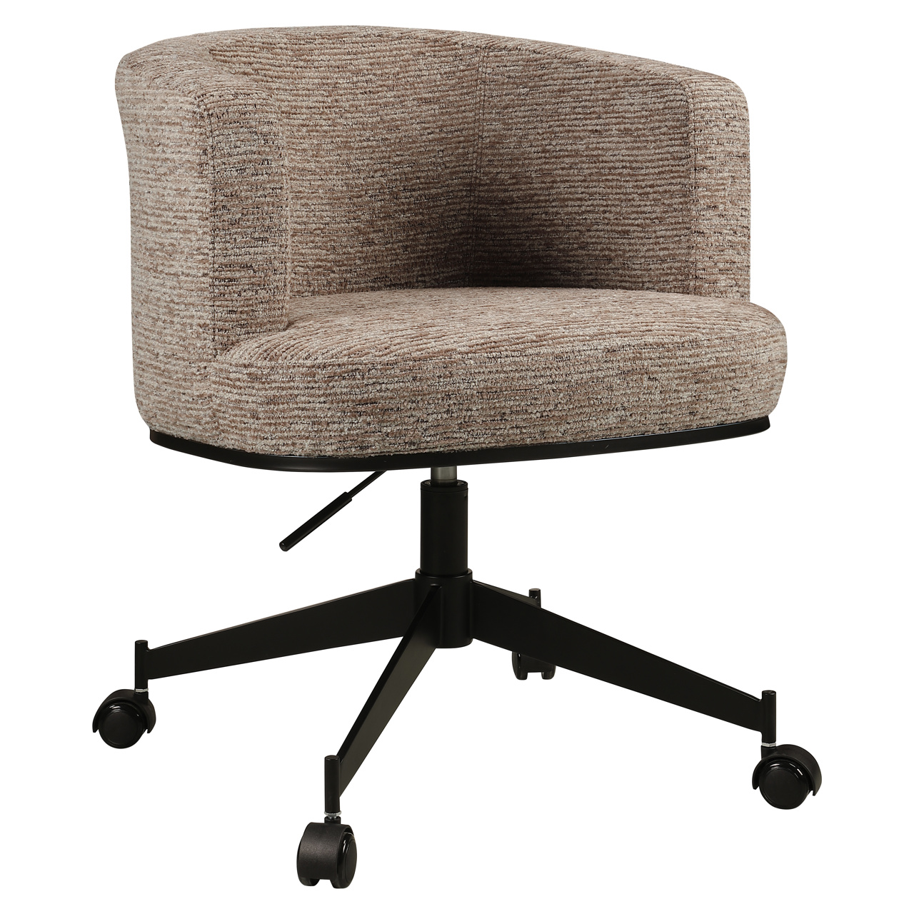 216101 - Dining chair Rochenne mocca linear swivel on wheels
