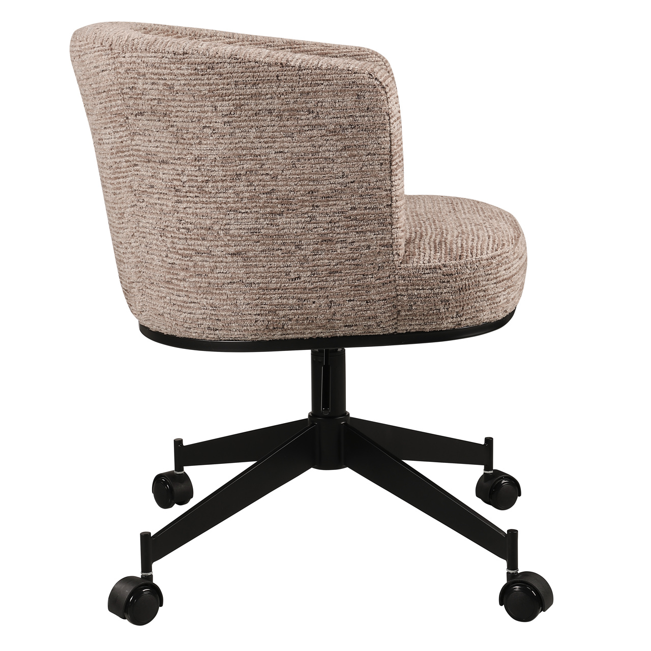 216101 - Dining chair Rochenne mocca linear swivel on wheels