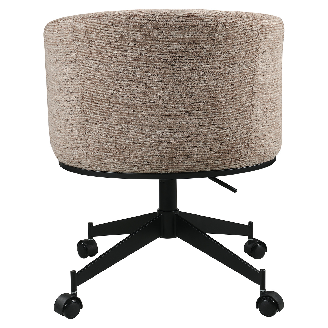 216101 - Dining chair Rochenne mocca linear swivel on wheels