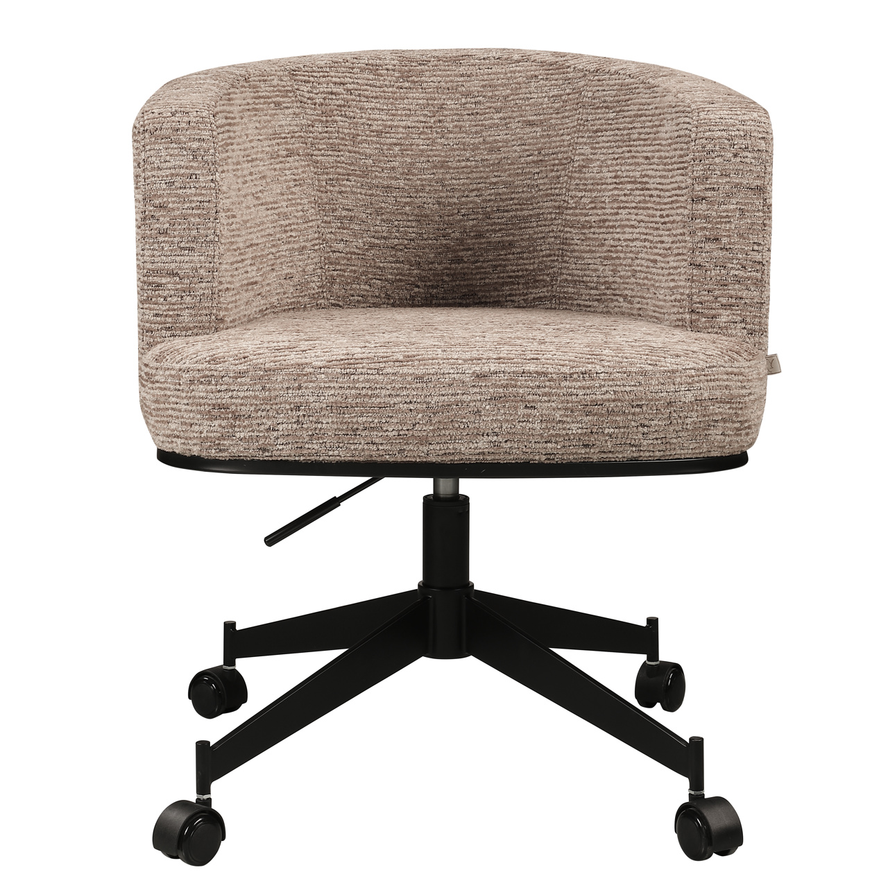 216101 - Dining chair Rochenne mocca linear swivel on wheels