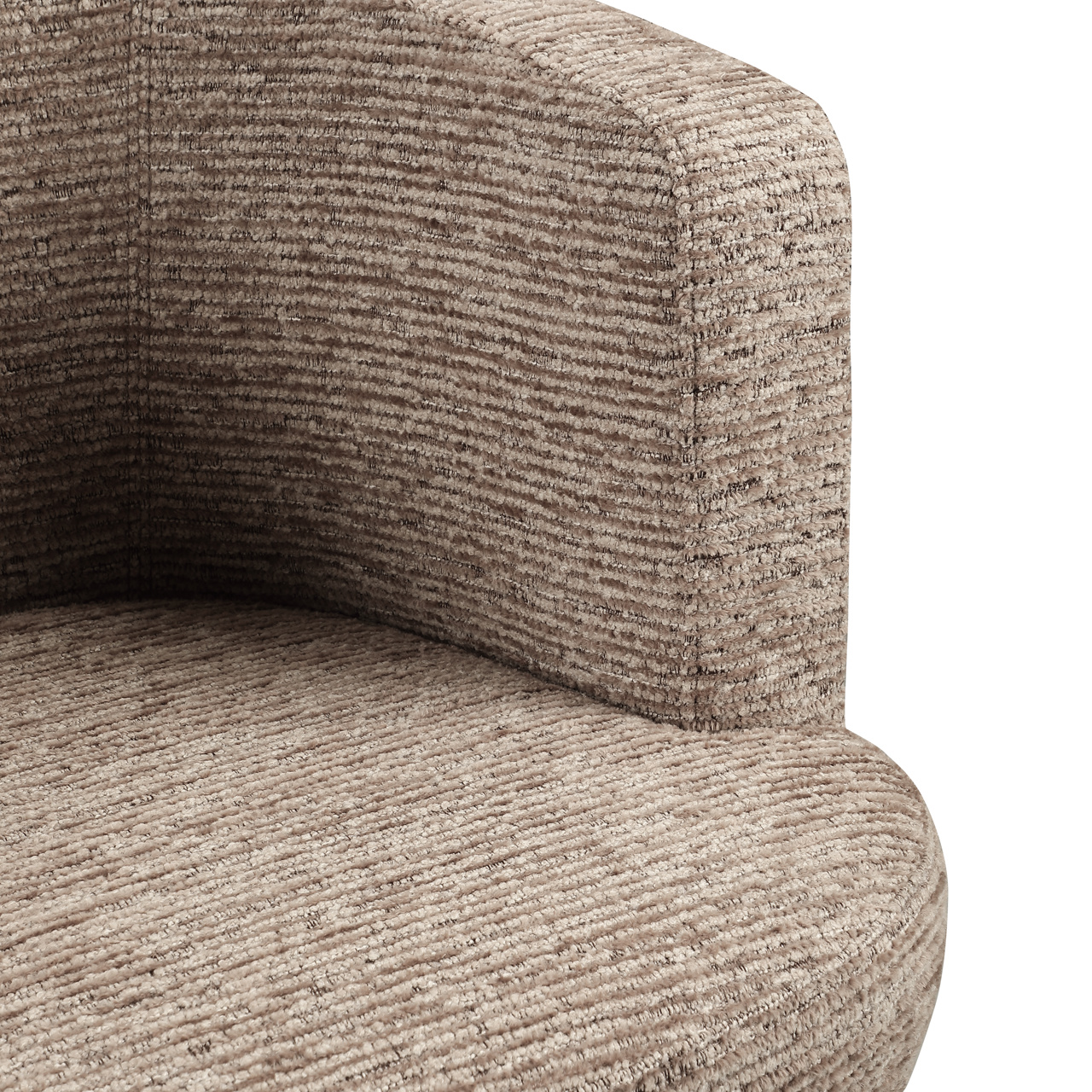 216101 - Dining chair Rochenne mocca linear swivel on wheels
