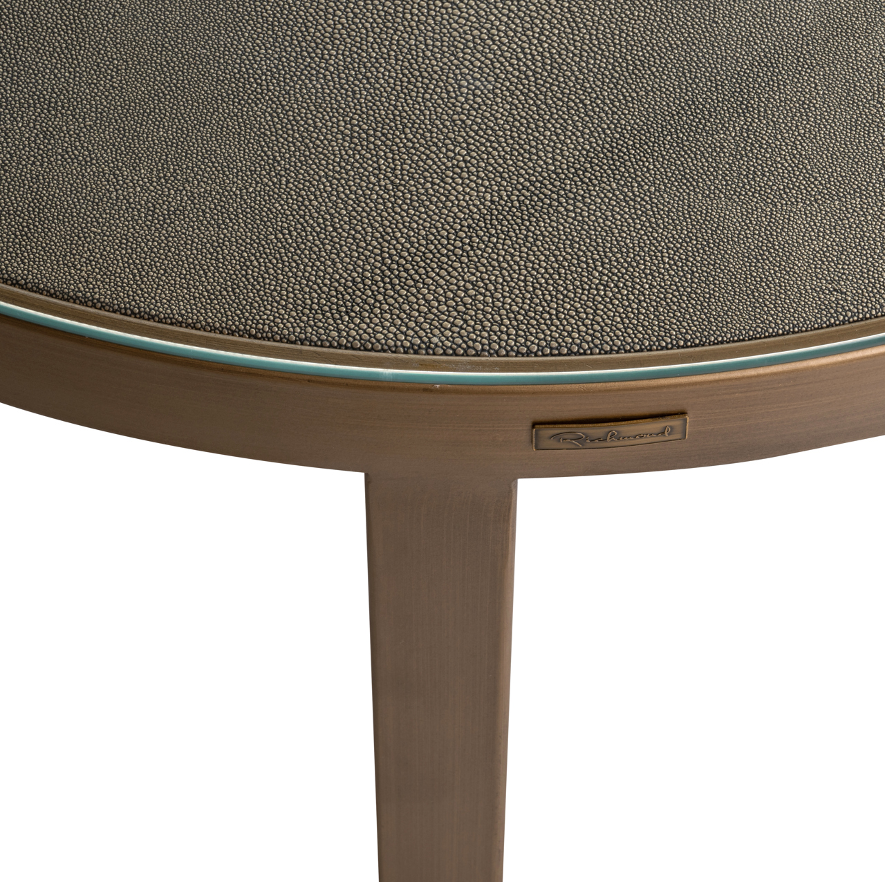 7523 - Coffee table Bloomville brass shagreen incl. glass tops (Set of 2)