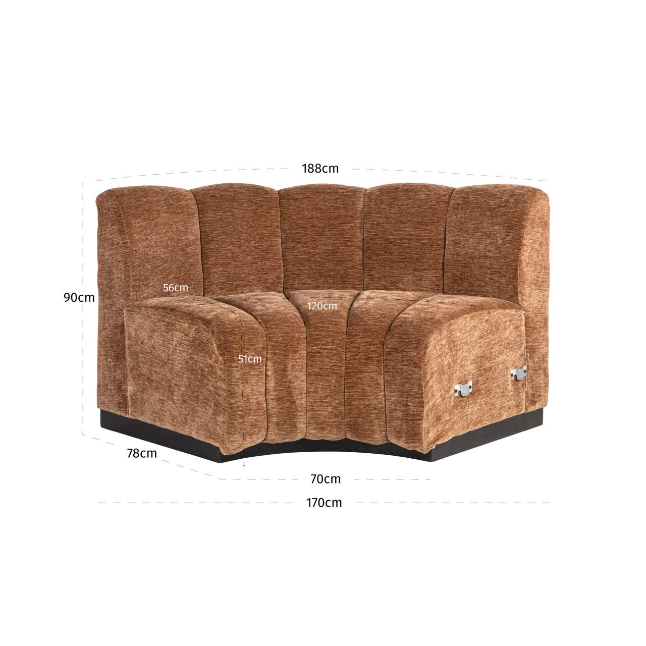 S4620 CORNER FR - Dining bench Hillpark customized round corner fire retardant