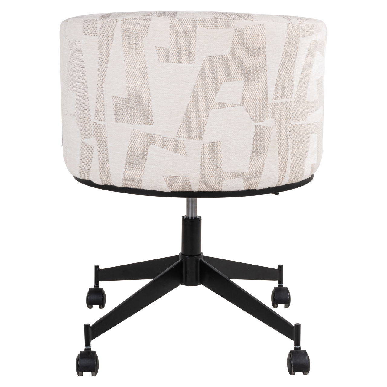 S4758 BEIGE GRAFFIC - Dining chair Rochenne beige graffic swivel on wheels