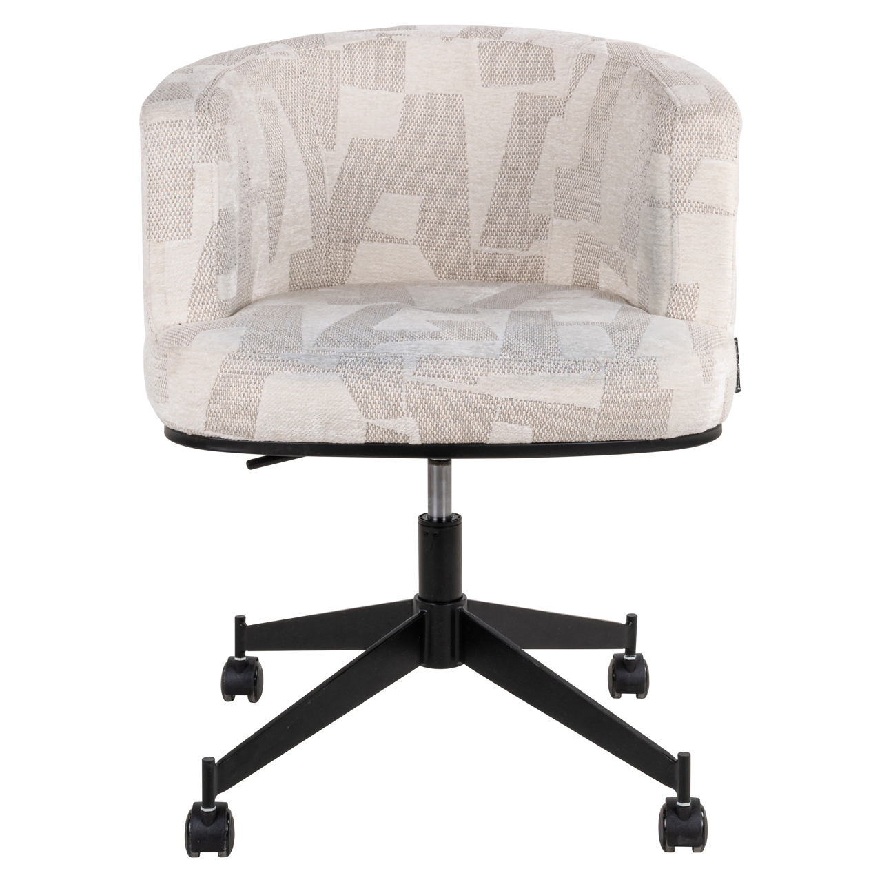 S4758 BEIGE GRAFFIC - Dining chair Rochenne beige graffic swivel on wheels