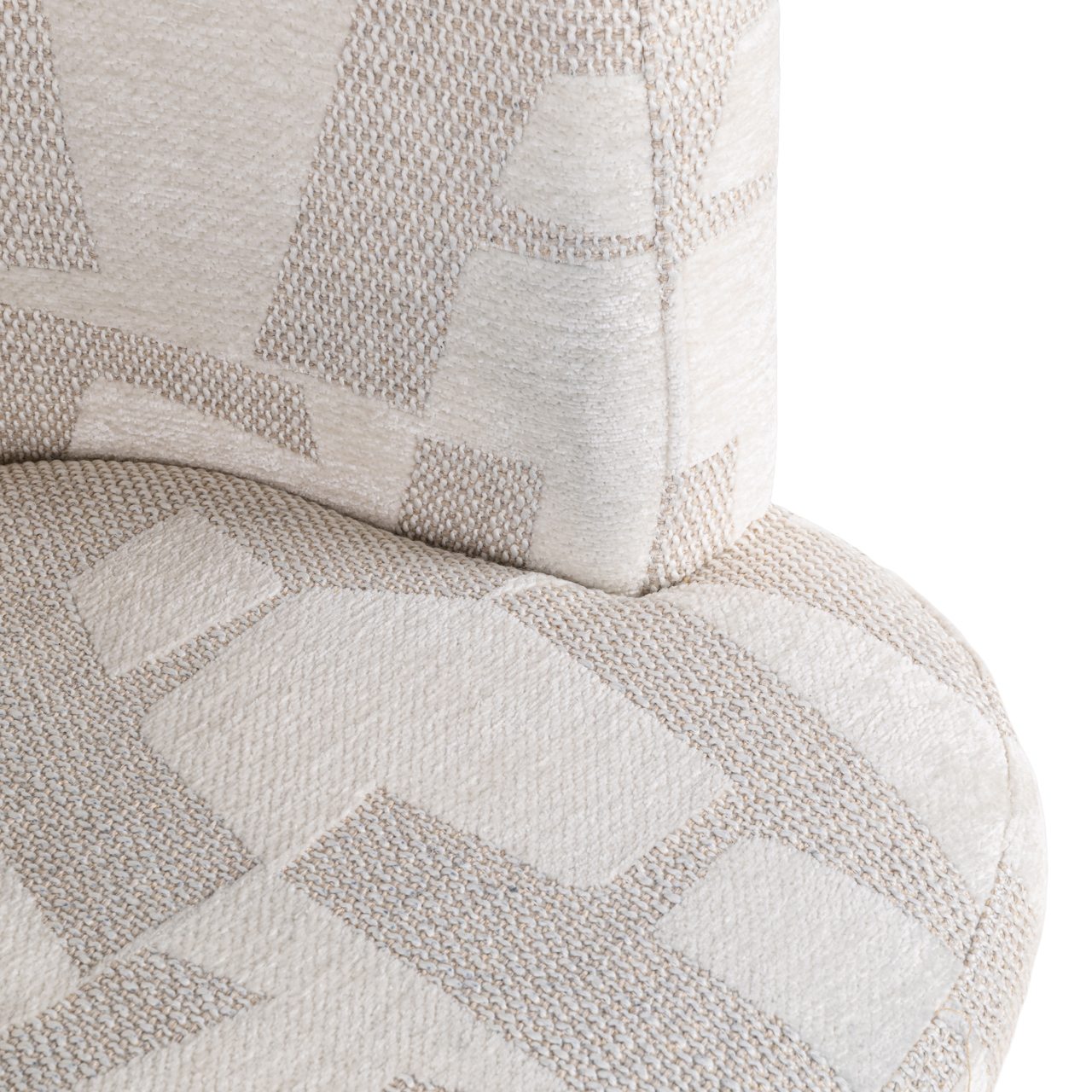 S4758 BEIGE GRAFFIC - Dining chair Rochenne beige graffic swivel on wheels