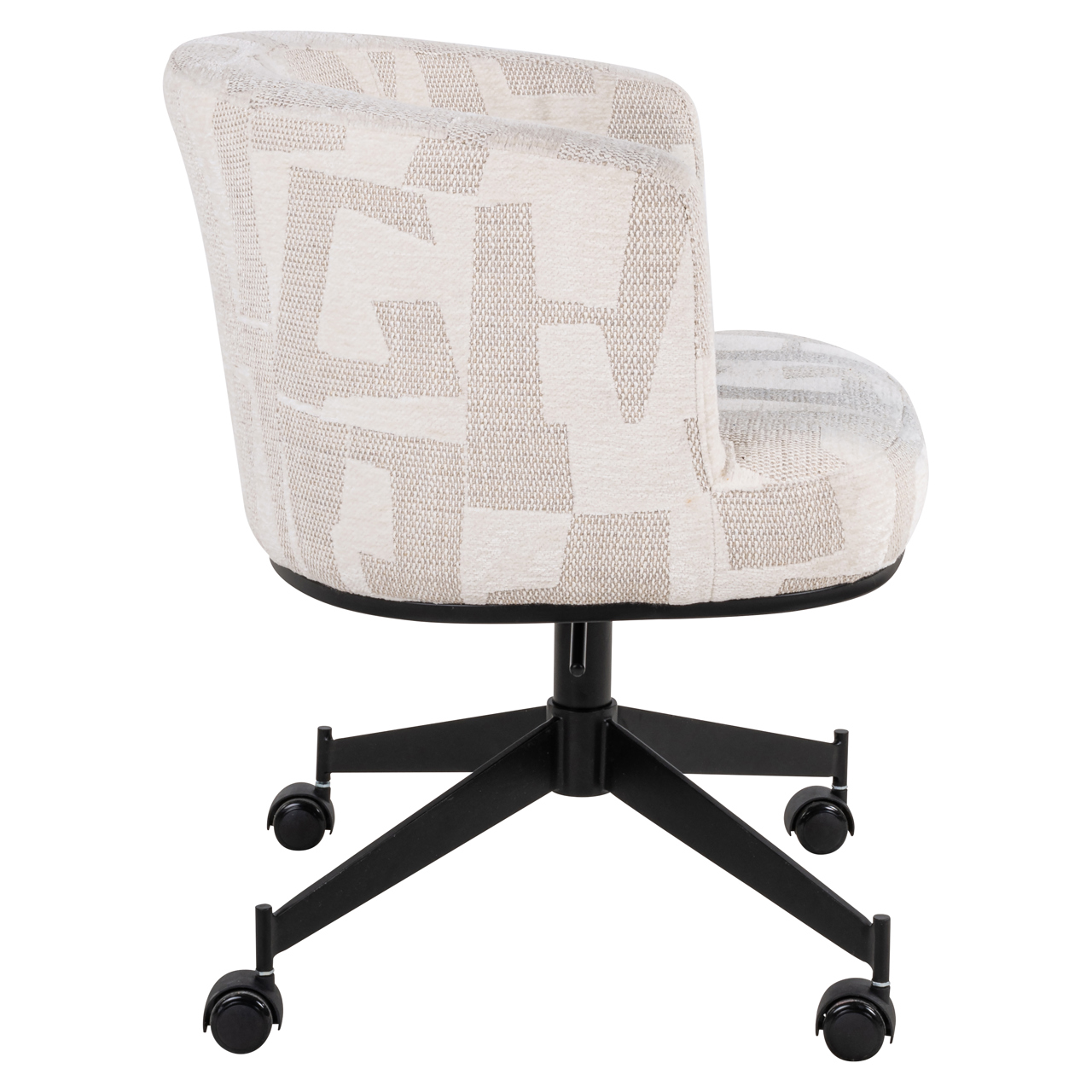 S4758 BEIGE GRAFFIC - Dining chair Rochenne beige graffic swivel on wheels