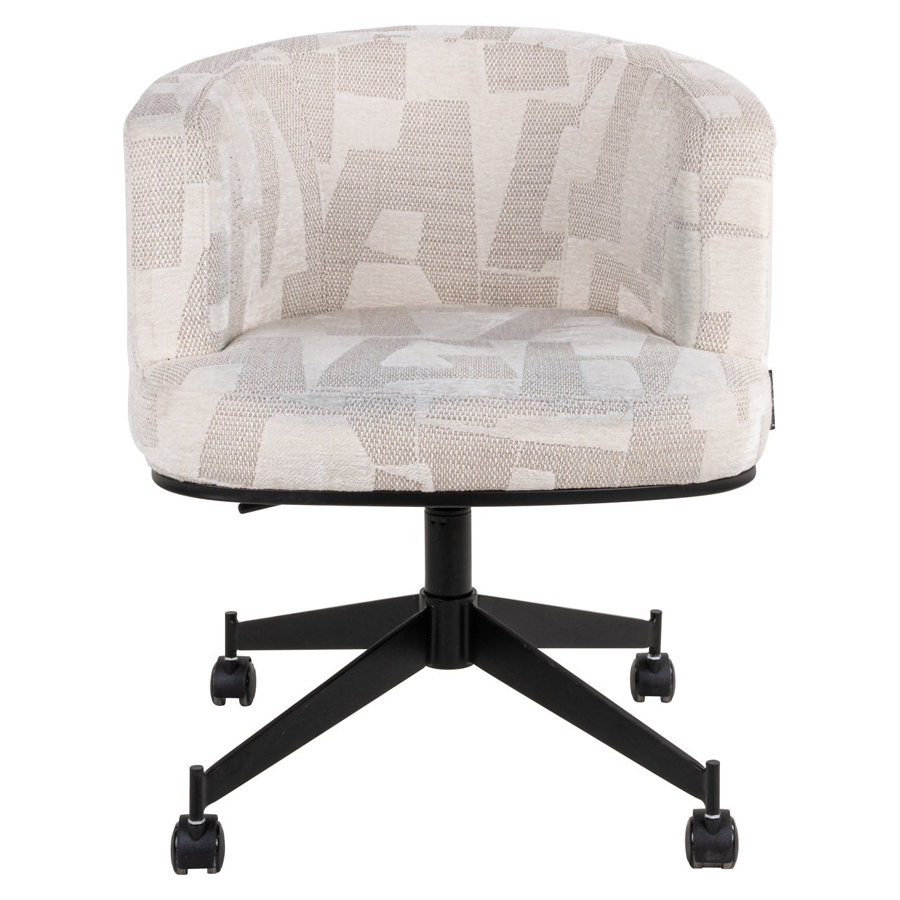 S4758 BEIGE GRAFFIC - Dining chair Rochenne beige graffic swivel on wheels