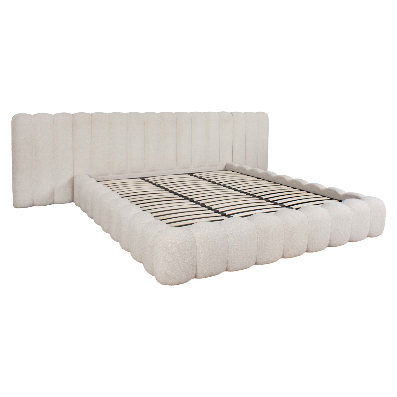 S6006 CREAM FANCY - Bed Cupidon cream fancy 180x210 (mattress size (excl.)) with storage