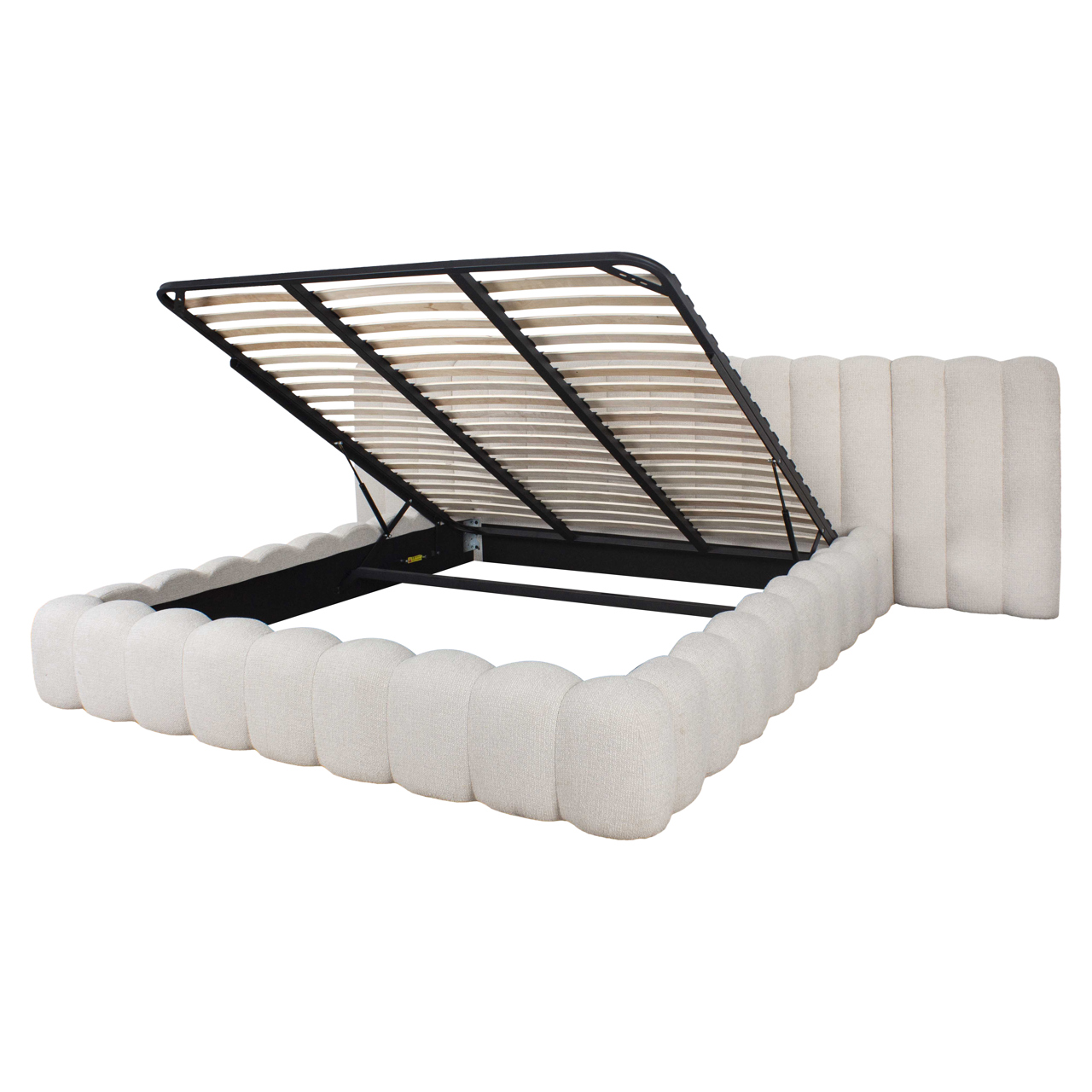 S6006 CREAM FANCY - Bed Cupidon cream fancy 180x210 (mattress size (excl.)) with storage