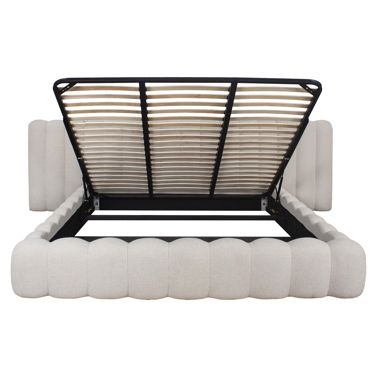 S6006 CREAM FANCY - Bed Cupidon cream fancy 180x210 (mattress size (excl.)) with storage