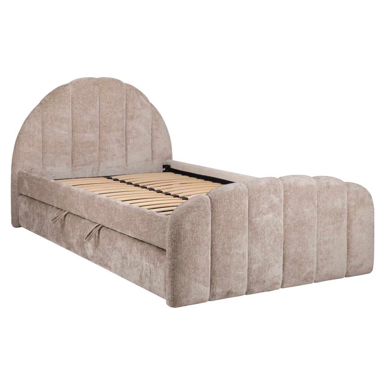 S6009 CLAY CHENILLE - Bed Pixie clay chenille 120x200 with pull-out bed