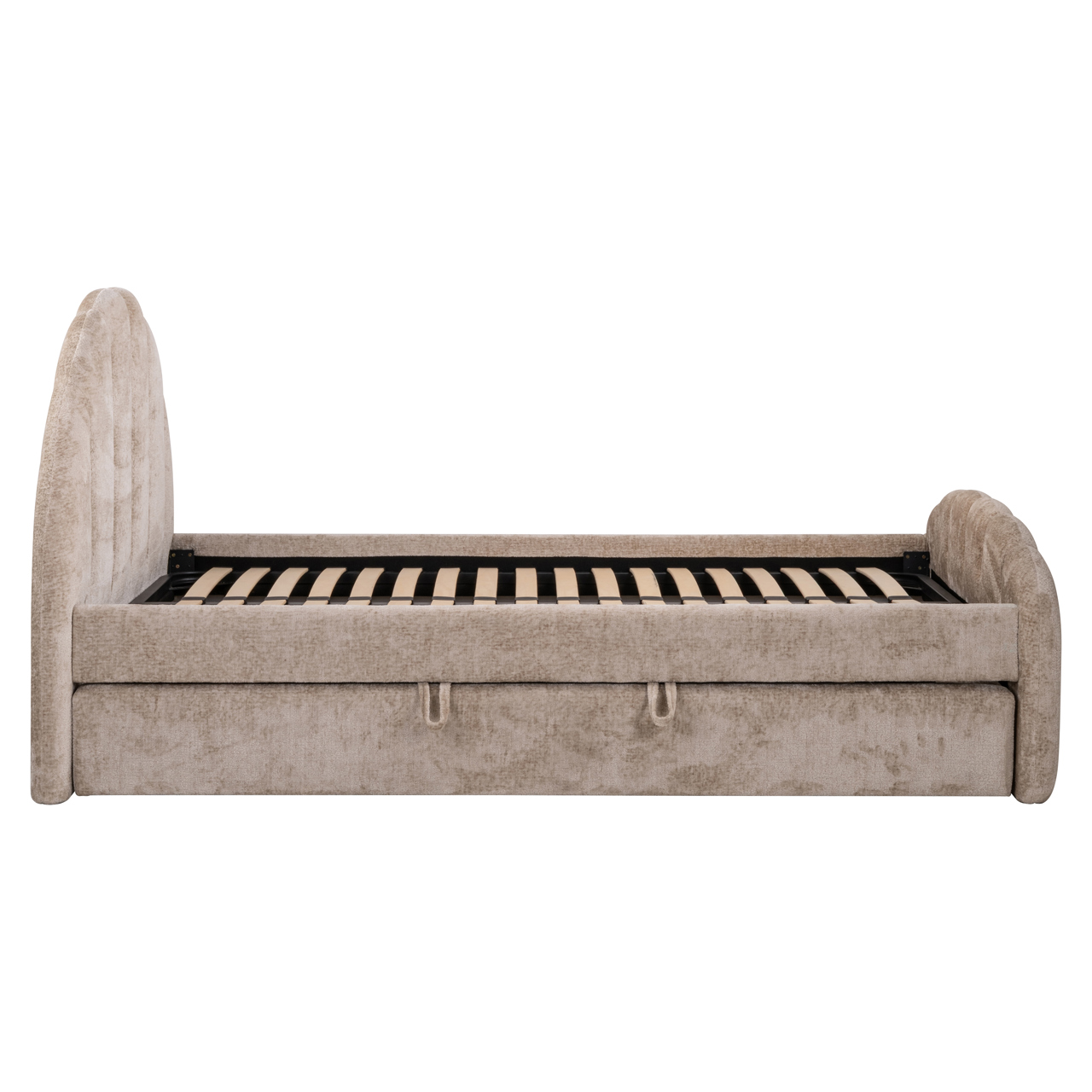 S6009 CLAY CHENILLE - Bed Pixie clay chenille 120x200 with pull-out bed