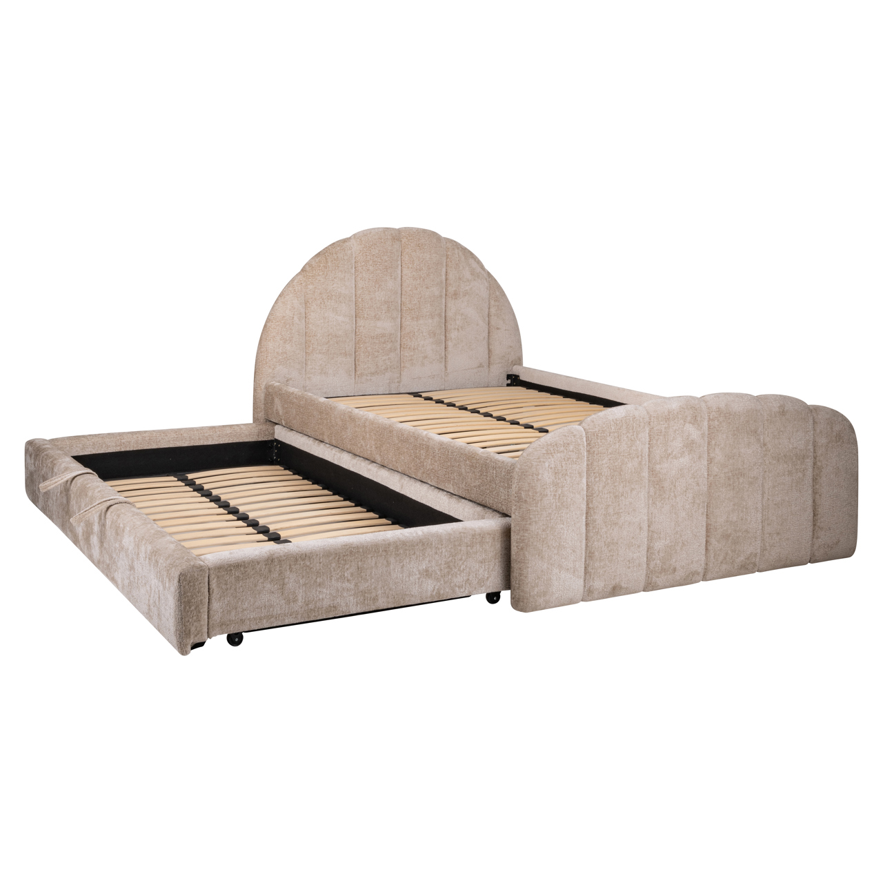 S6009 CLAY CHENILLE - Bed Pixie clay chenille 120x200 with pull-out bed