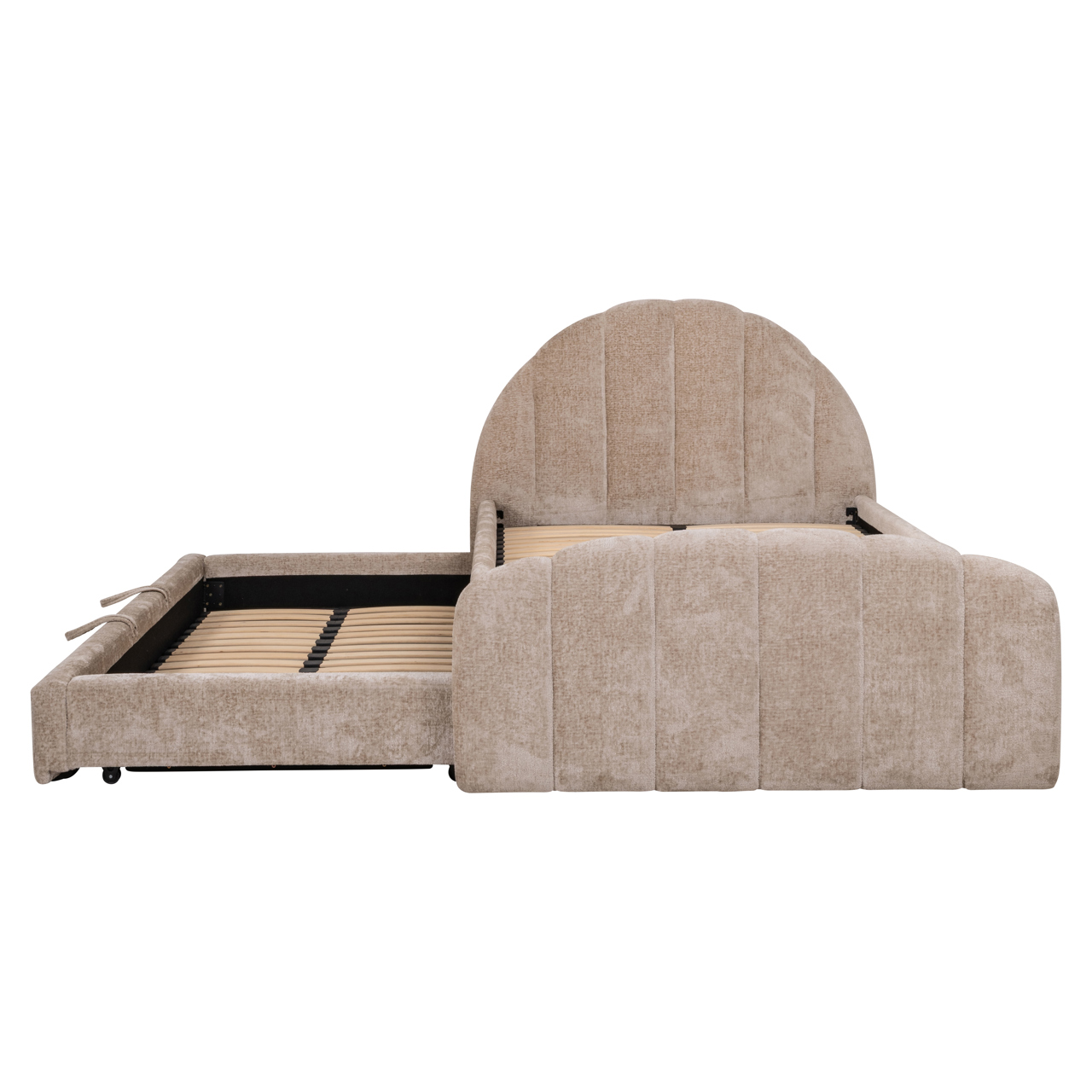 S6009 CLAY CHENILLE - Bed Pixie clay chenille 120x200 with pull-out bed