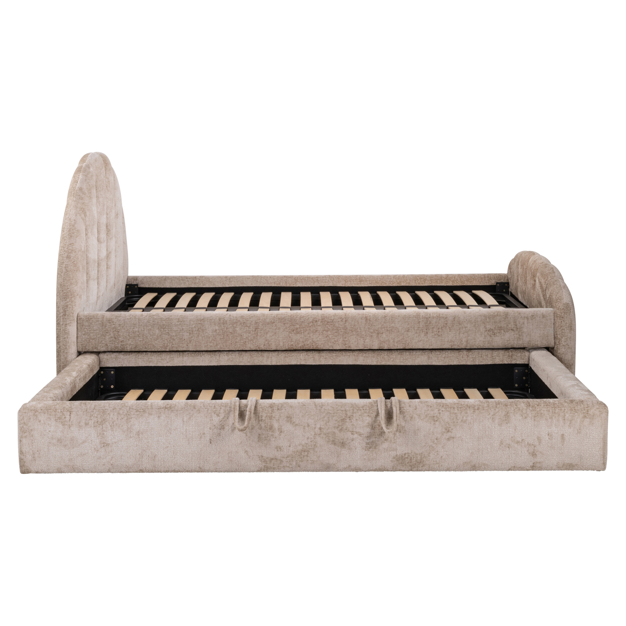 S6009 CLAY CHENILLE - Bed Pixie clay chenille 120x200 with pull-out bed