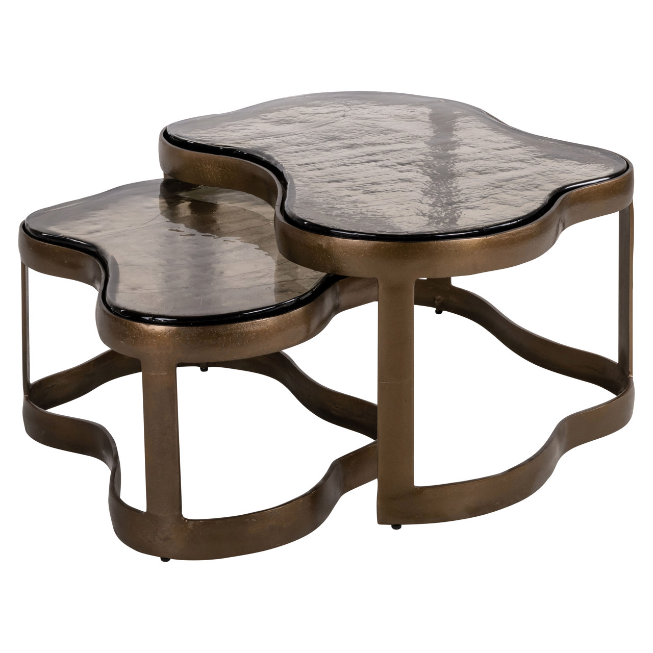825508 - Coffee table Fairfield brass antique (Set of 2)
