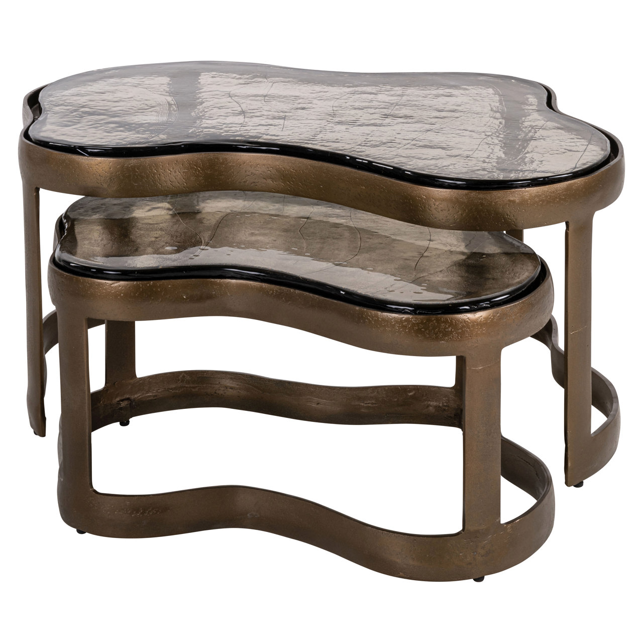825508 - Coffee table Fairfield brass antique (Set of 2)