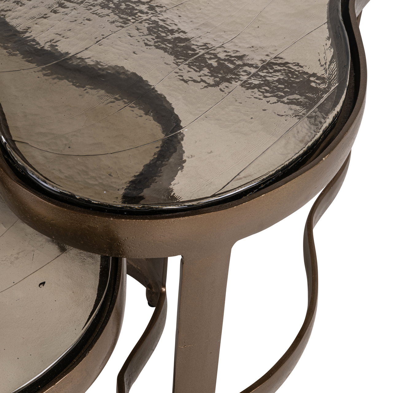 825508 - Coffee table Fairfield brass antique (Set of 2)