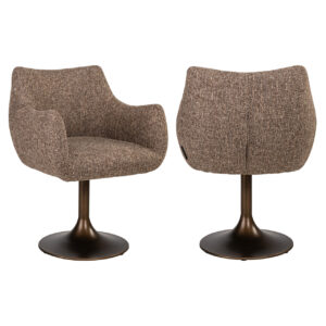 S4648 BROWN TWEED - Dining chair Aldo brown tweed swivel