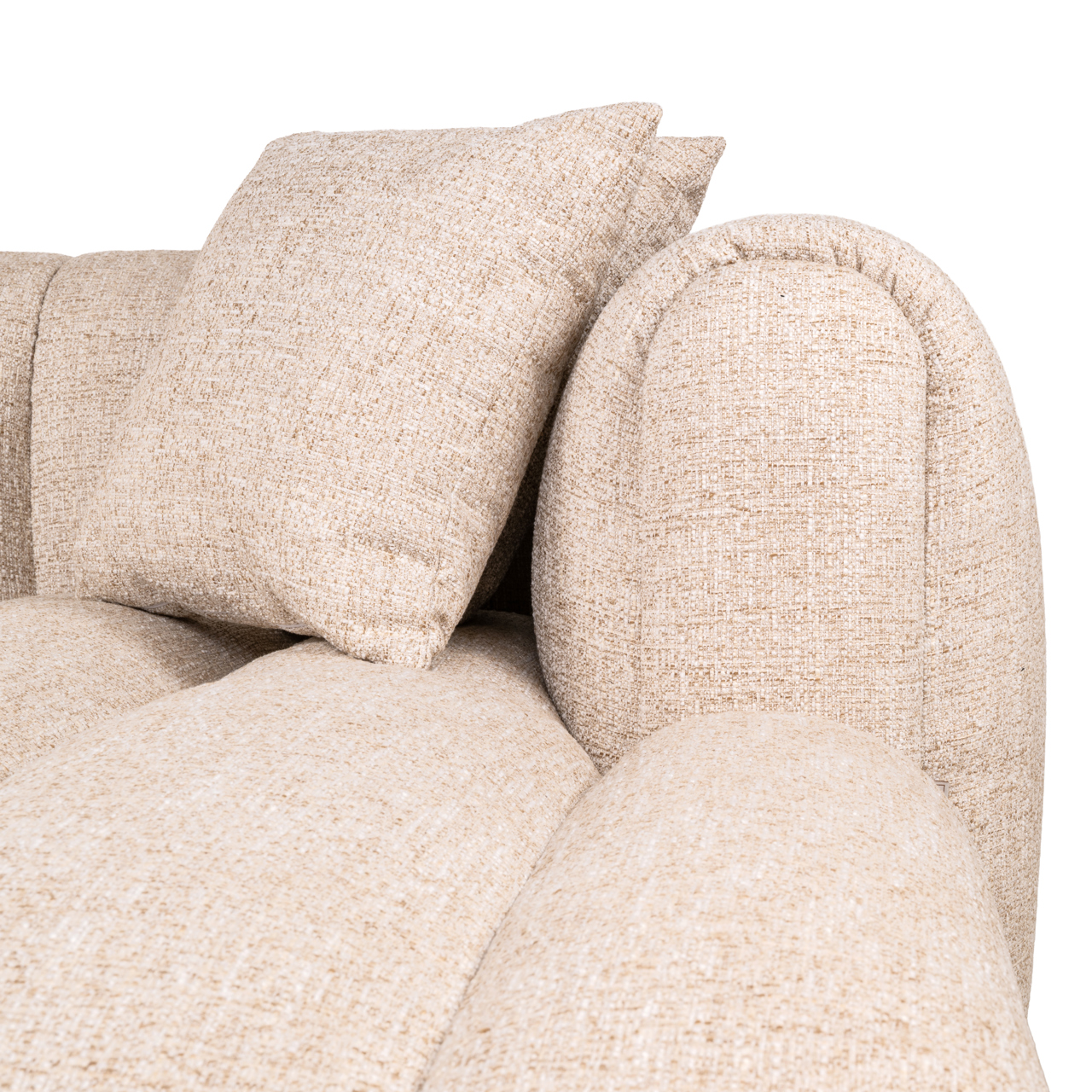 215519 - Sofa Novaro cream tweed lounge right fire retardant