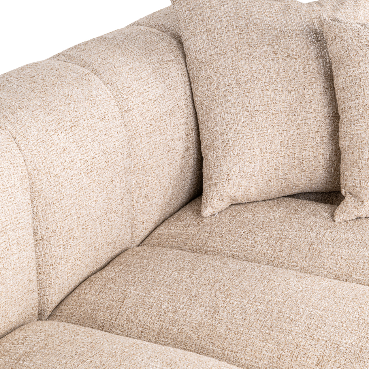 215519 - Sofa Novaro cream tweed lounge right fire retardant