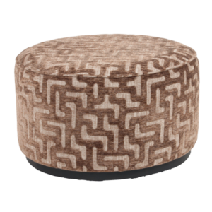 216062 - Pouffe & Footstool Lexie brown labyrinth 70Ø