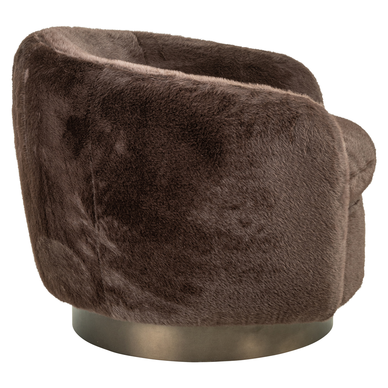 216079 - Lounge chair Colmar chocolat fluffy swivel