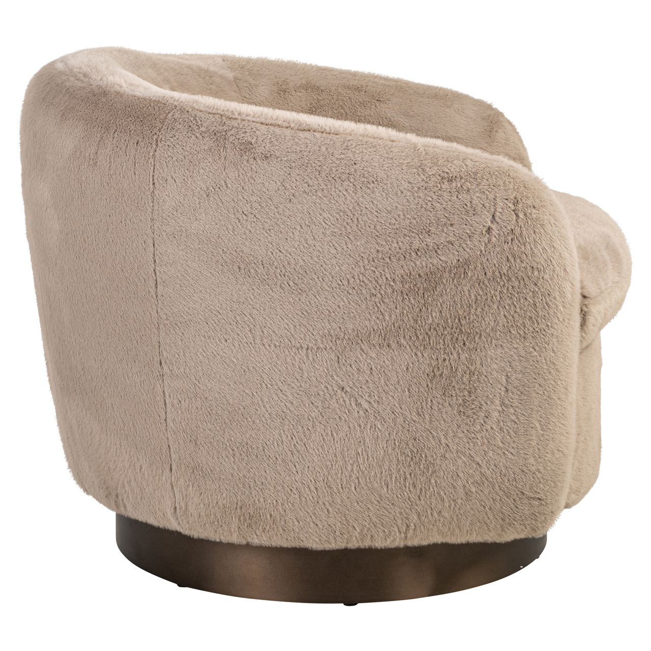 216080 - Lounge chair Colmar khaki fluffy swivel