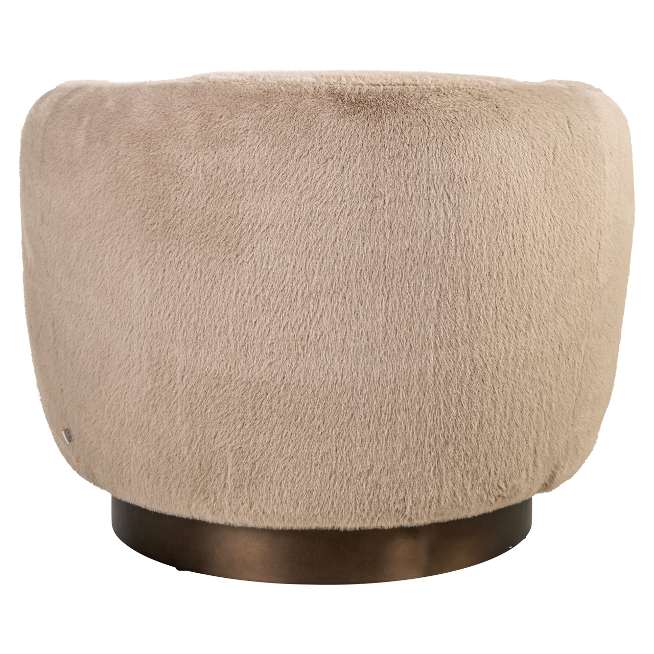 216080 - Lounge chair Colmar khaki fluffy swivel