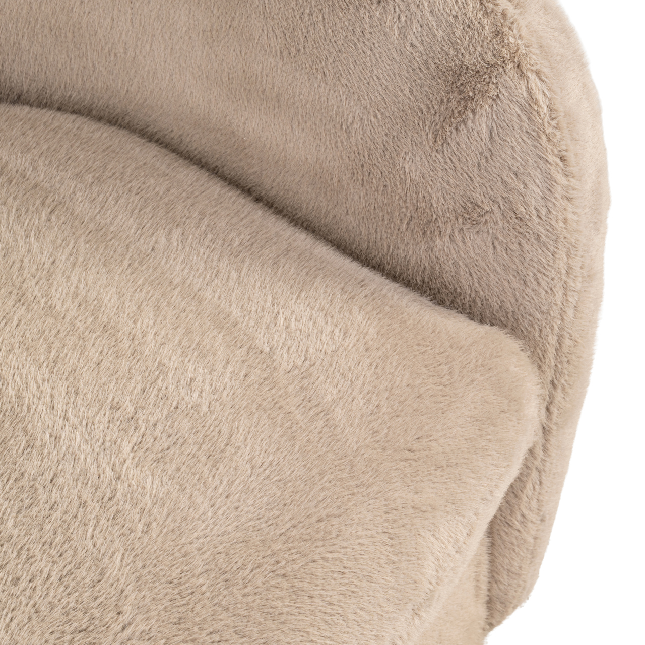 216080 - Lounge chair Colmar khaki fluffy swivel