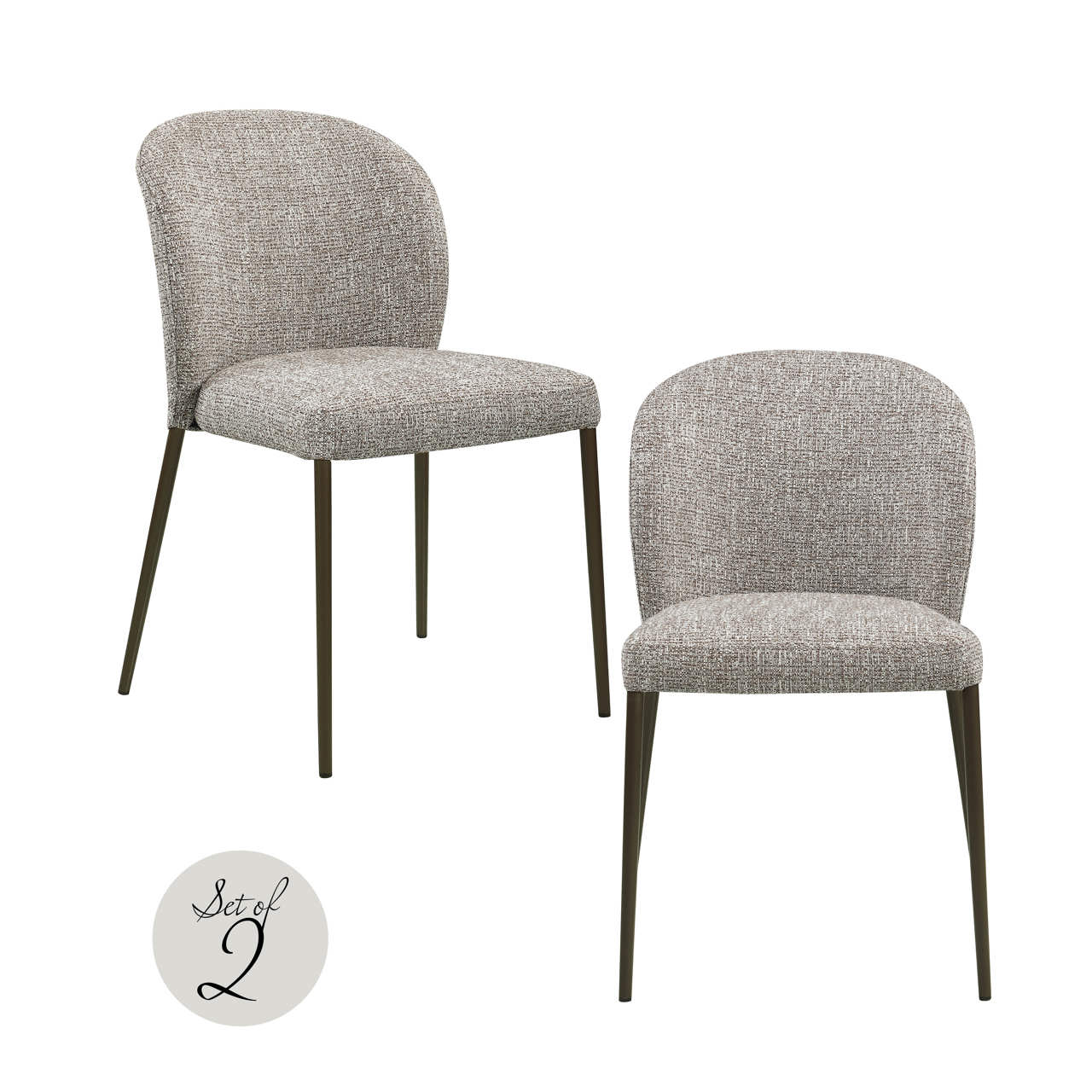 216272 - Dining chair Stacker earth tweed fire retardant (Set of 2)