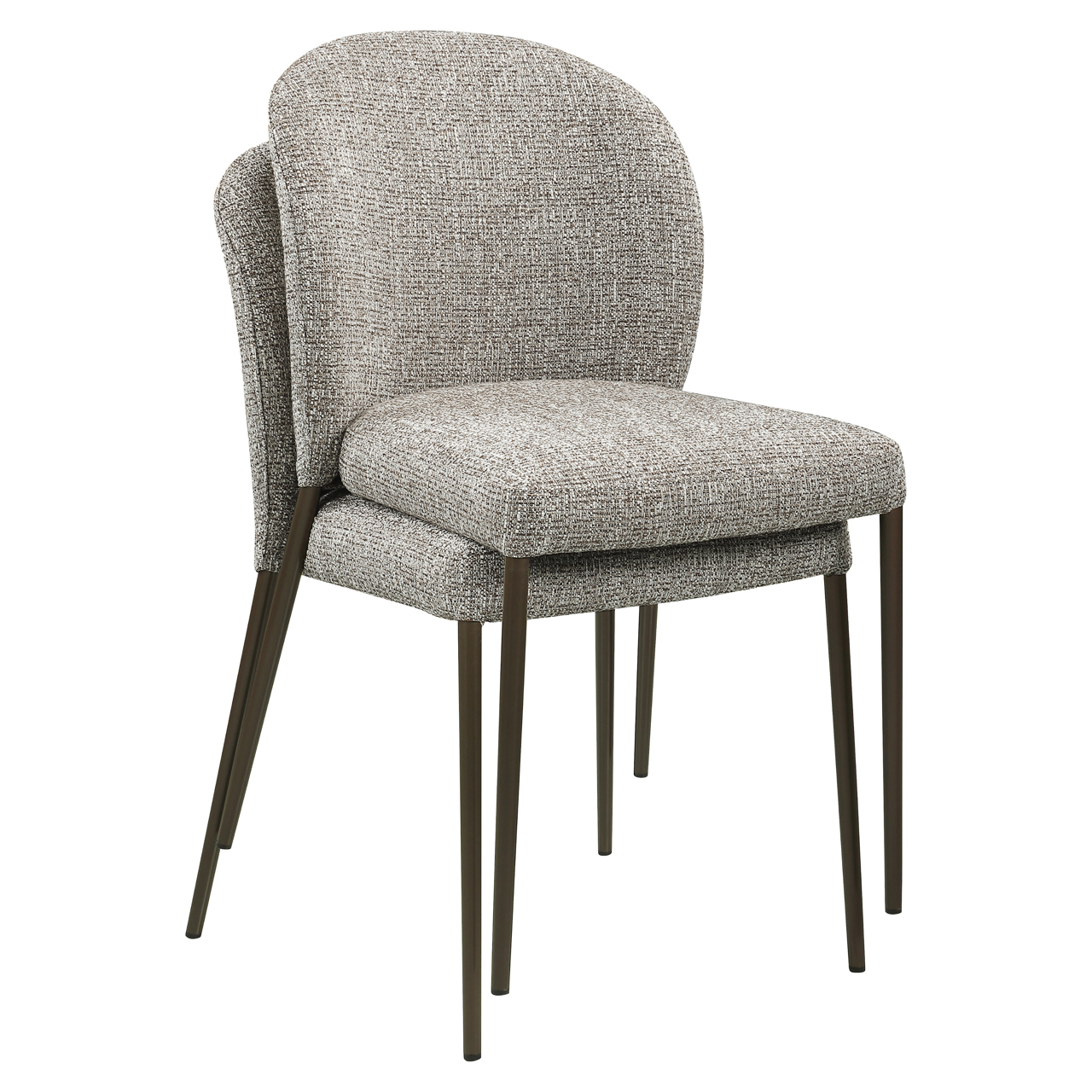 216272 - Dining chair Stacker earth tweed fire retardant (Set of 2)