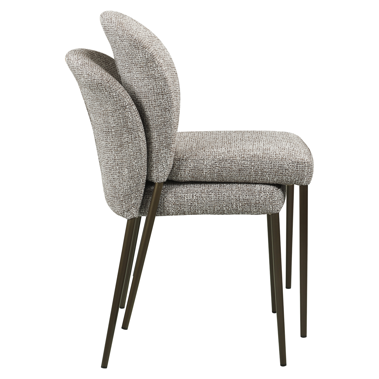 216272 - Dining chair Stacker earth tweed fire retardant (Set of 2)