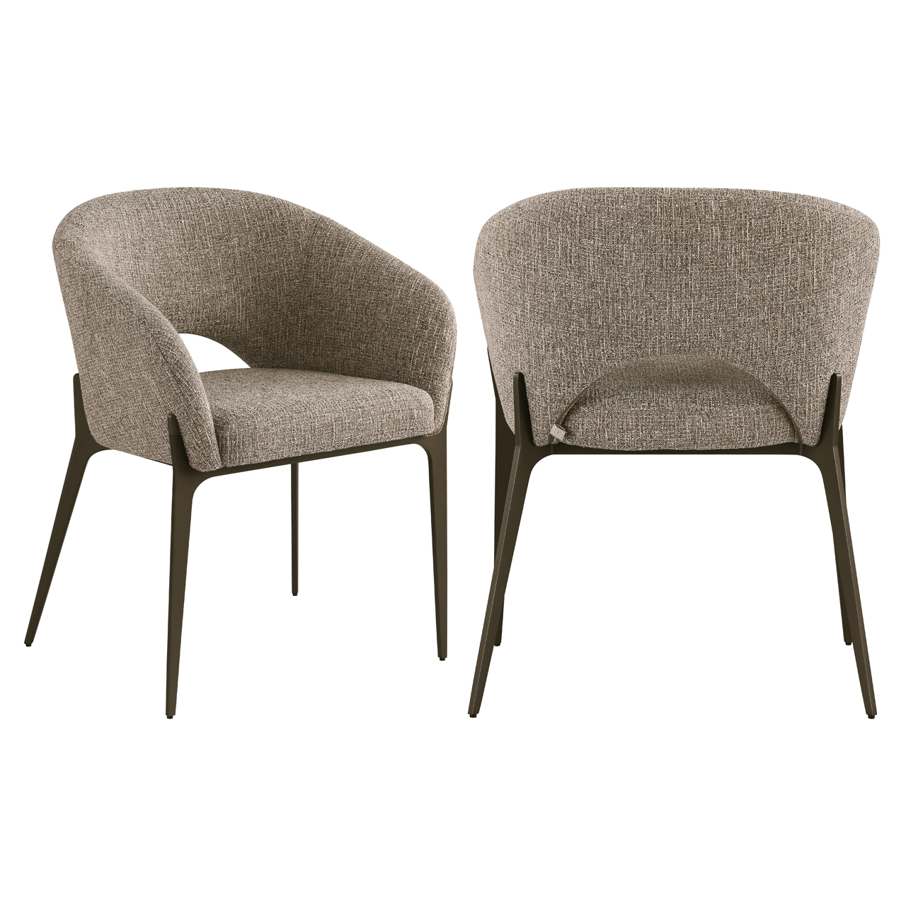 216584 - Dining chair Kenzi brown tweed
