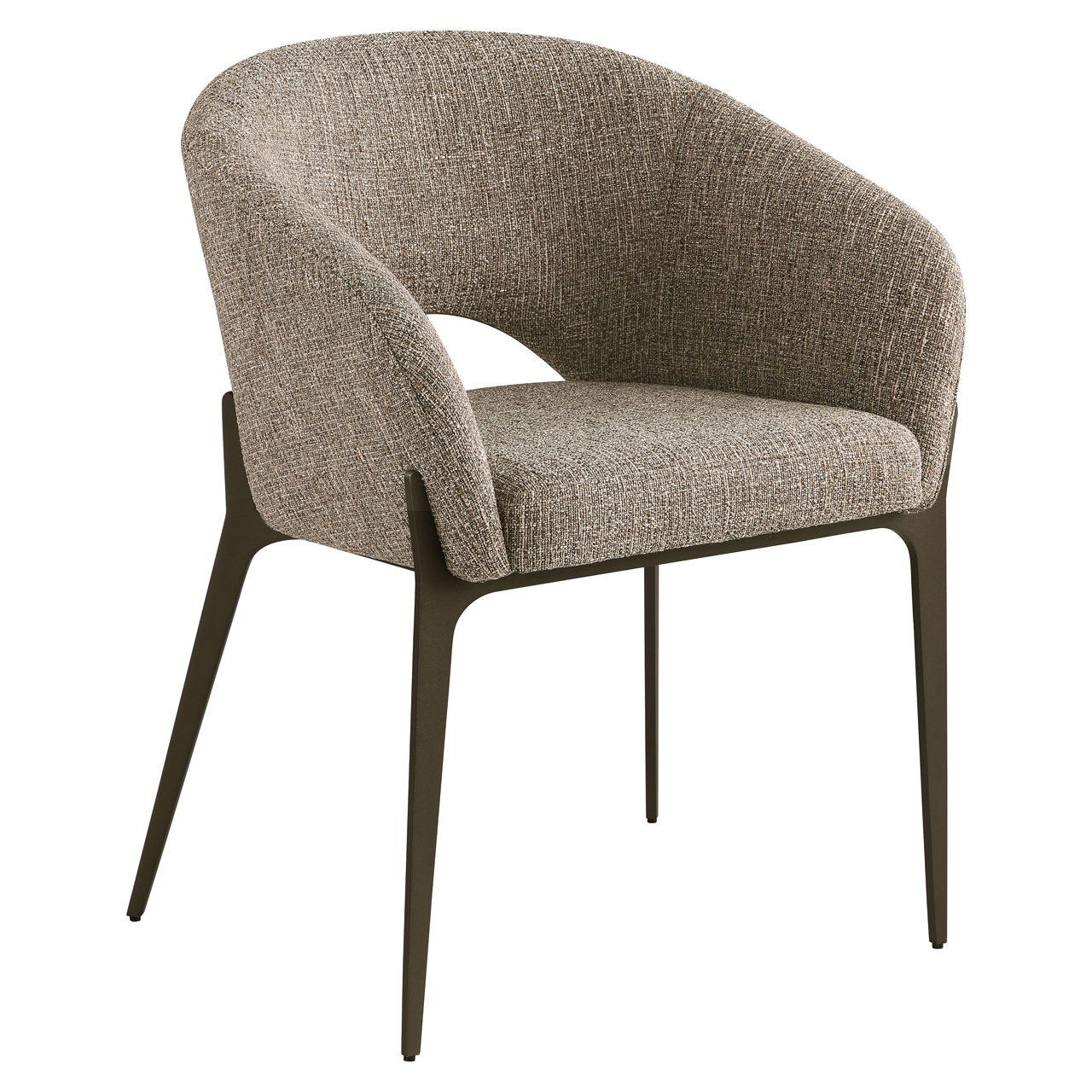 216584 - Dining chair Kenzi brown tweed